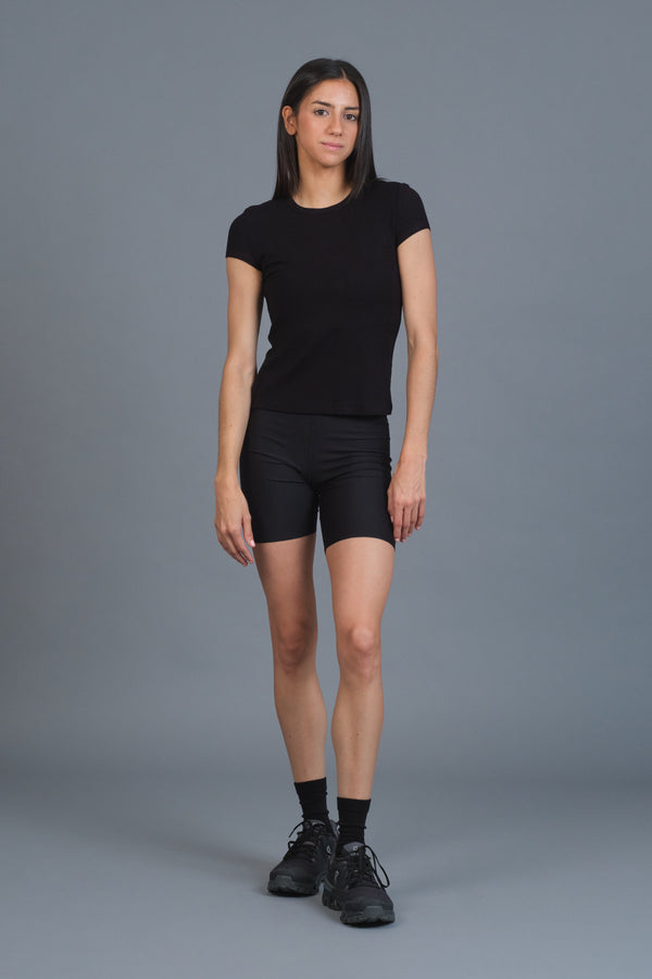 EQMT Plush Cap Sleeve Tee Nero