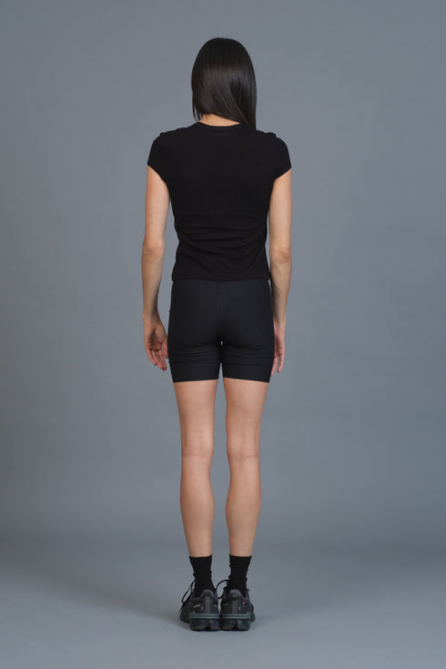 EQMT Plush Cap Sleeve Tee Nero