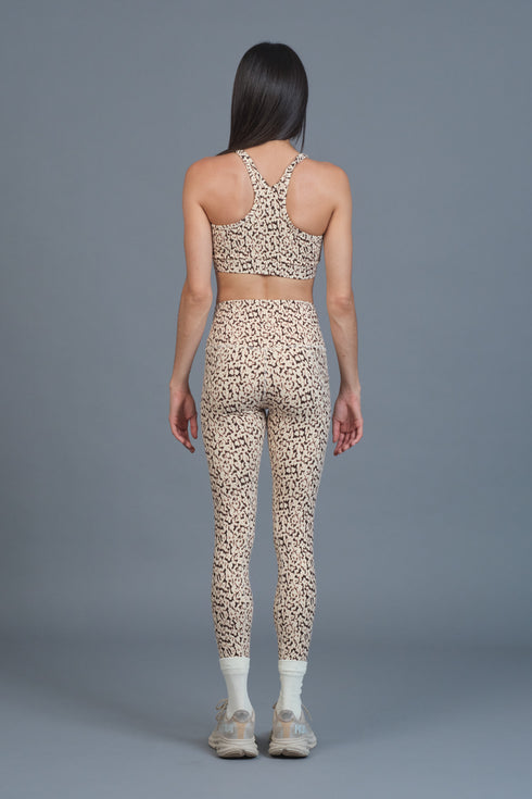 Move Pocket High25 Almond Abstract Leopard Legging