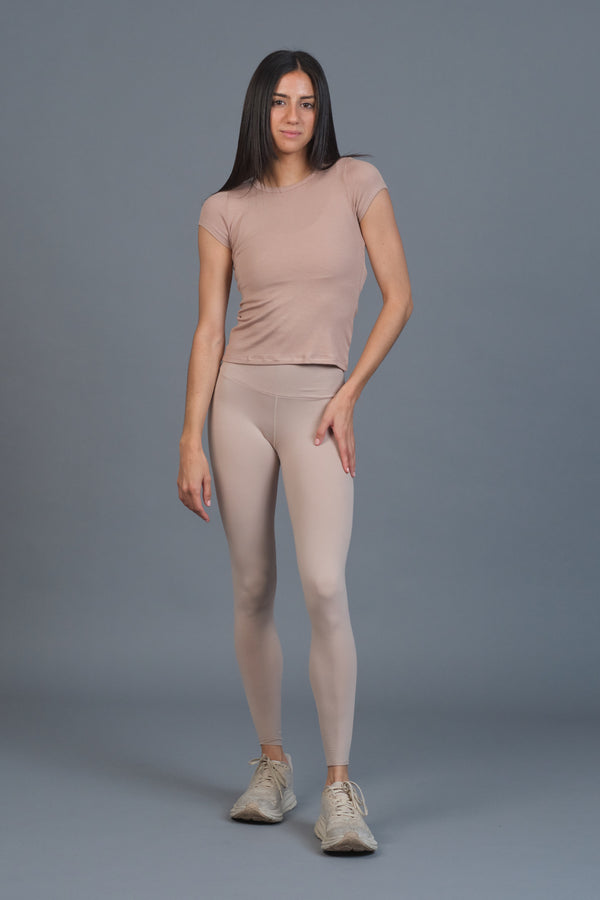 EQMT Plush Cap Sleeve Tee Taupe