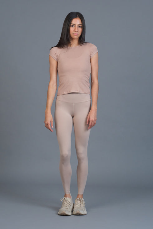 EQMT Plush Cap Sleeve Tee Taupe