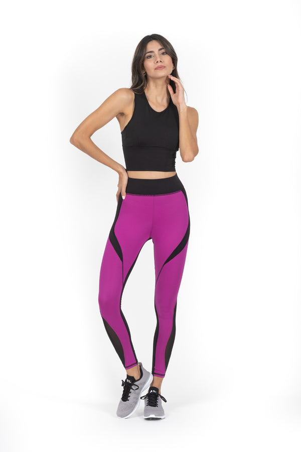 Flare Legging Black/Magenta