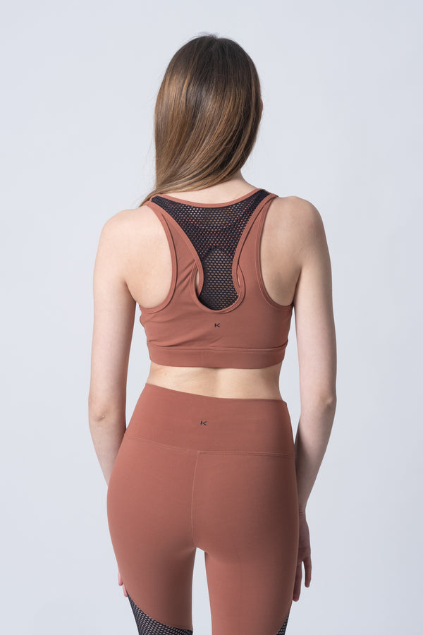 Tangled Blackout Sports Bra Bronze/Black