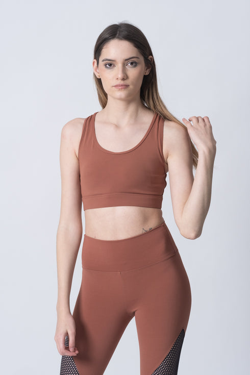 Tangled Blackout Sports Bra Bronze/Black