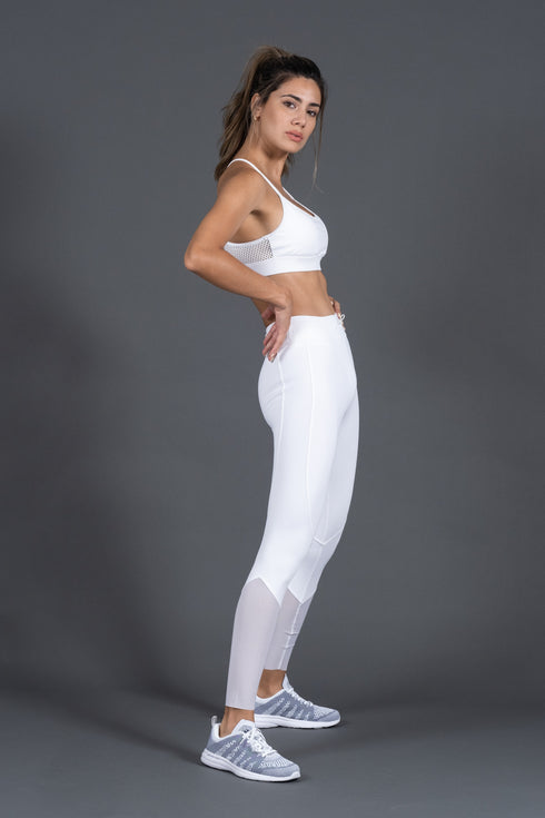 Focus High Rise Blackout Legging White