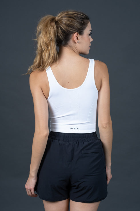 Seamless Crop Tank White